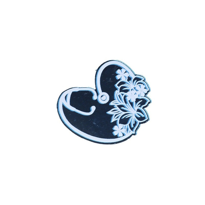Wholesale 10pcs Powder Blue Double Mirror Acrylic Skull Organ DIY Patch Accessories